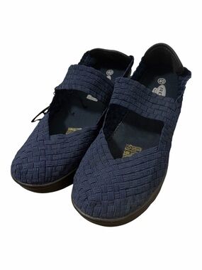 Rock Spring NWT Navy Blue Woven Mary Jane Wedge Sandals - Size 9